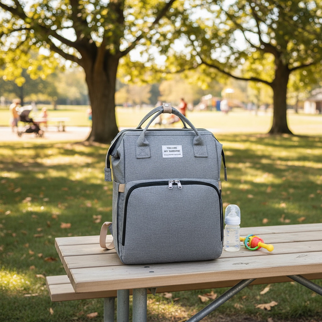 Backpack Diaper Bag & Crib
